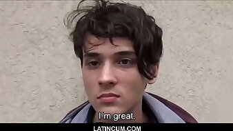 LatinCum.com - Amateur Gaunt Latin Twink Boy Jael Sex With Stranger Azul Be incumbent on Cash POV
